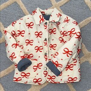 Kids Red Bow Print Jacket